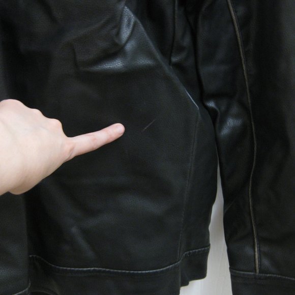 EUC black Arizona faux leather jacket M medium - Picture 4 of 6